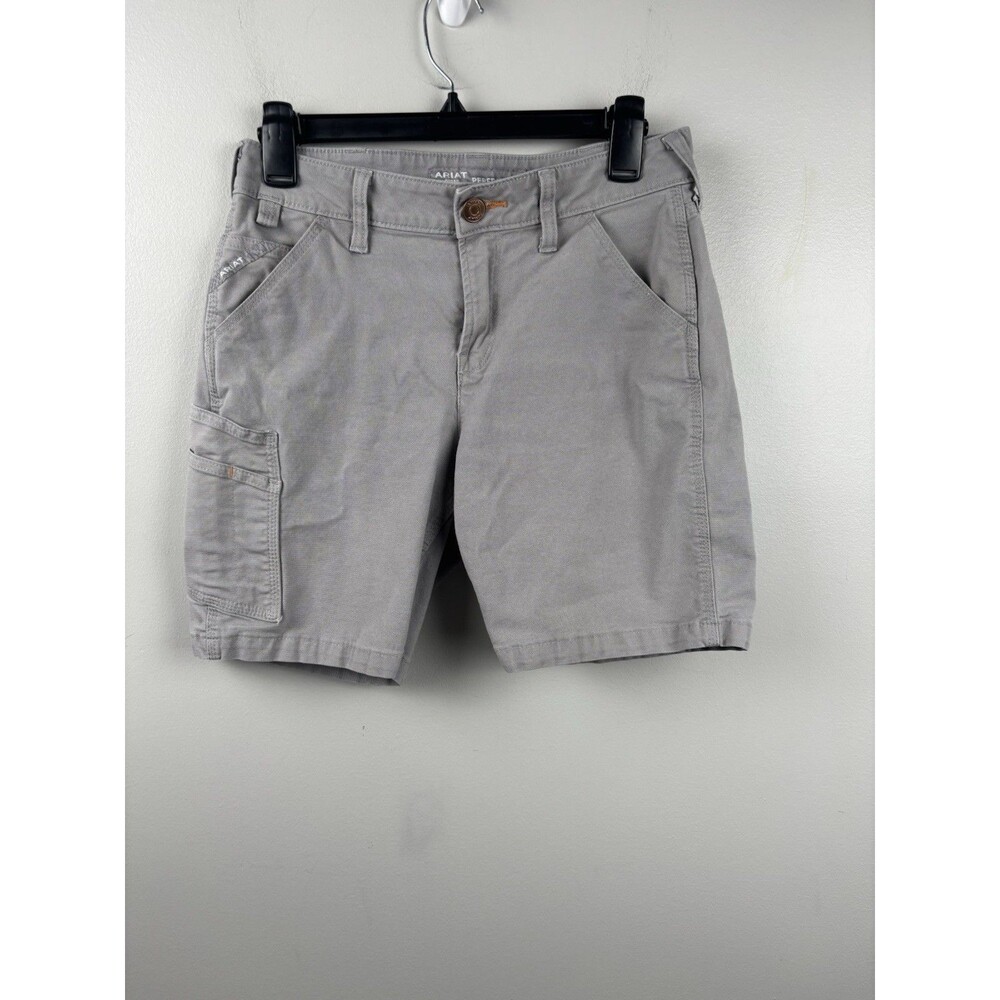 Ariat Women's Rebar Perfect Rise Made Tough Shorts 26 Gray Size 32 Work 7.5"